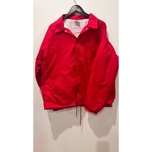 Vintage Auburn Sportswear Mens Red Coaches Jacket XL Made in USA Windbreaker